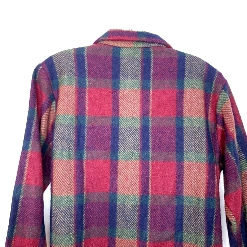 VINTAGE Lola Lola women's m cropped jacket butron down plaid with western vibes - Picture 11 of 14